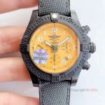 GF Factory Breitling Avenger Hurricane 45 Chronograph Replica Watch Yellow Dial Carbon Case